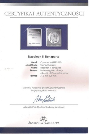 Napoleon III Bonaparte - Znaczki Świata - Srebro