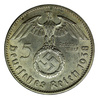 Niemcy 5 Marek 1938 J  - Paul von Hindenburg, Swastyka