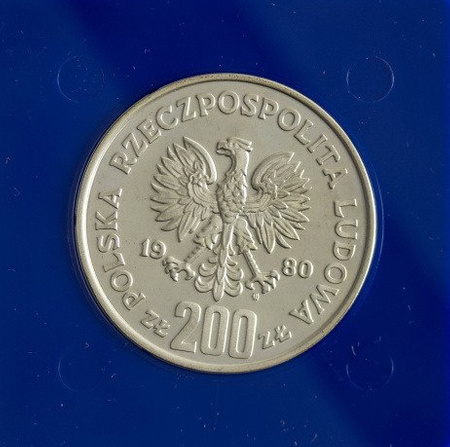 Polska 200 Złotych 1980 - XII Zimowe Igrzyska Olimpijskie Lake Placid 1980, znicz