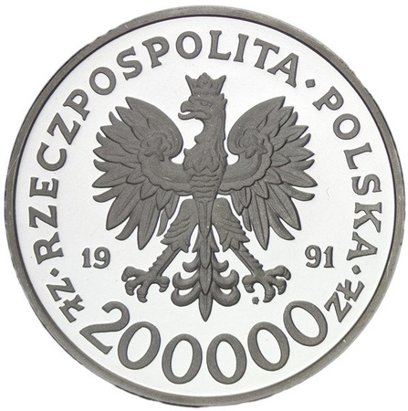 Polska 200 000 Złotych 1991 - 200 Rocznica Konstytucji 3 Maja