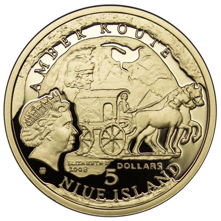 Niue 5 Dolarów 2008 - Kaliningrad, Szlak Bursztynowy