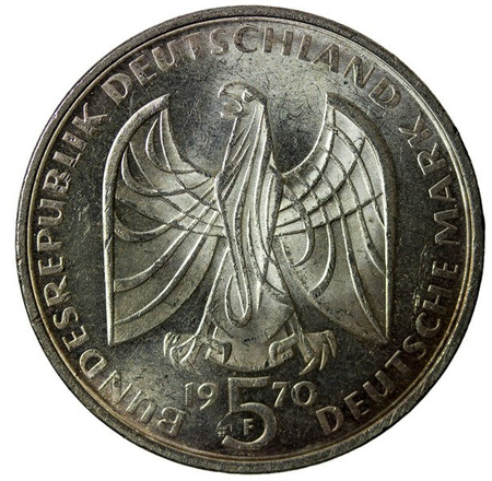 Niemcy 5 Marek 1970 F - 200 rocznica urodzin Ludwiga van Beethovena