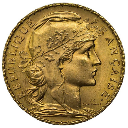 Francja 20 Franków 1911 - Kogut