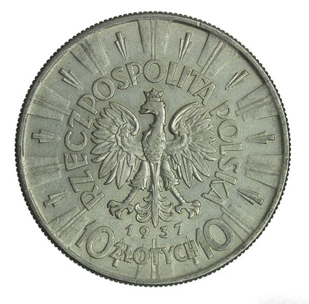 Polska 10 Złotych 1937 - Józef Piłsudski