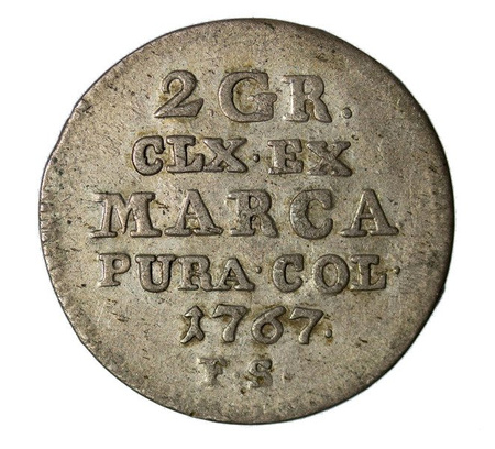 Poniatowski Półzłotek 1767 ES.