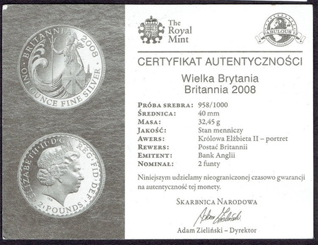 Wielka Brytania 2 Funty 2008 - Britannia, Fabulous 12