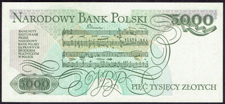 Polska PRL 5 000 Złotych 1982 - Fryderyk Chopin