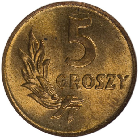 Polska 5 Groszy 1949 rok - GCN MS 67