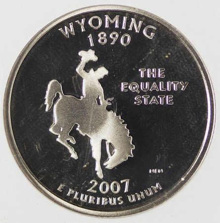 USA 25 Centów 2007 - Wyoming, Quarter - NGC PF69 Ultra Cameo