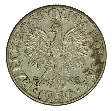 Polska 2 Złote 1936 - Żaglowiec