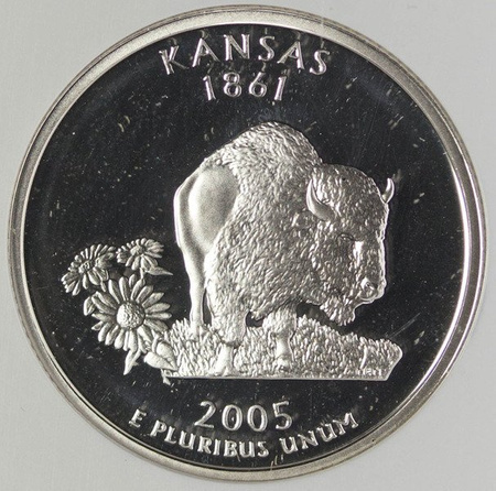 USA 25 Centów 2005 - Kansas, Quarter - NGC PF69 Ultra Cameo