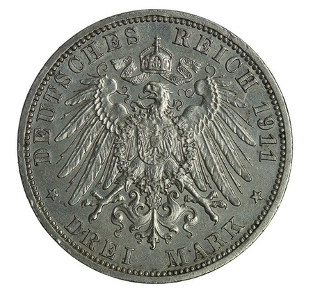 Niemcy, Prusy 3 Marki 1911 A - Wilhelm II