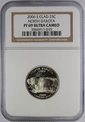 USA 25 Centów 2006 - North Dakota, Quarter - NGC PF69 Ultra Cameo