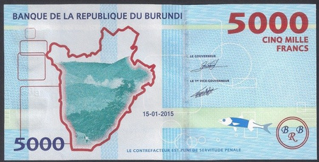 Burundi 5000 Franków 2015