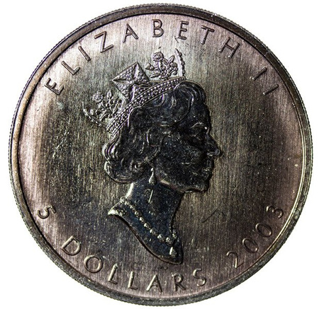 Kanada 5 Dolarów 2003 - Liść Klonowy 1 oz. Ag999