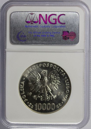 Polska 10 000 Złotych 1987 rok - Jan Paweł II - NGC MS 64