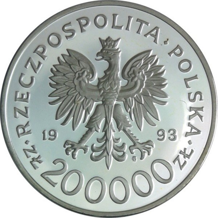 Polska 200 000 Złotych 1993 - 750 Rocznica Nadania Praw Miejskich Szczecinowi