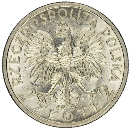 Polska 2 Złote 1933 - Głowa Kobiety