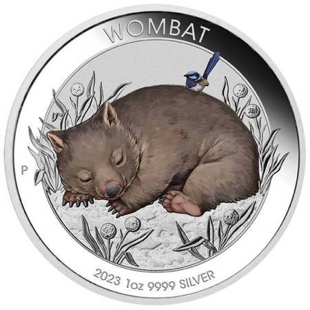 Australia 1 dolar 2023, Wombat, kolor