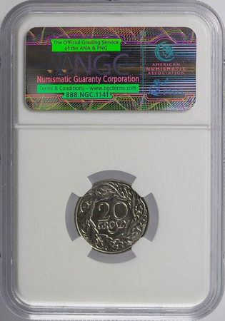 Polska 20 Groszy 1923 - NGC MS 65