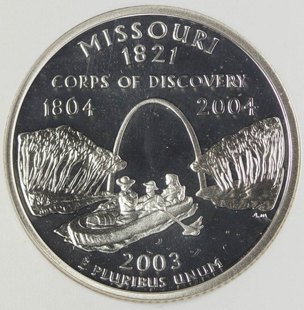 USA 25 Centów 2003 - Missouri, Quarter - NGC PF69 Ultra Cameo