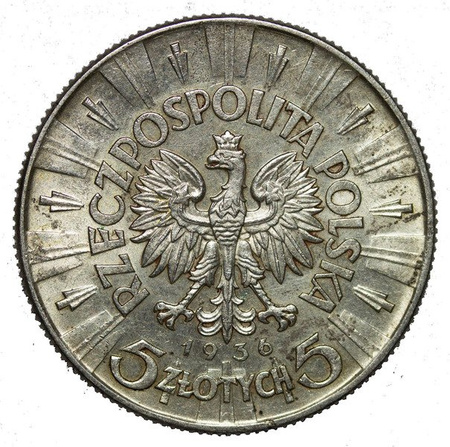Polska 5 Złotych 1936 - Józef Piłsudski