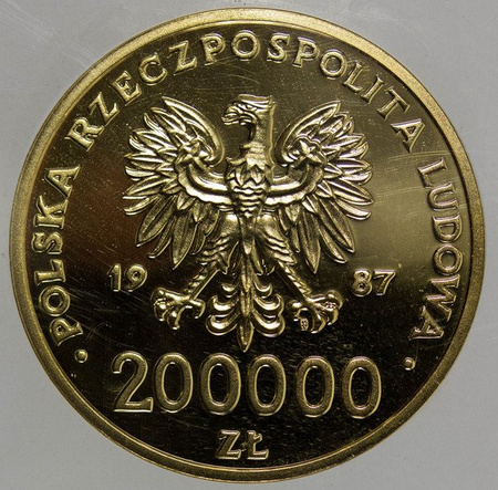Moneta 200 000 zł Jan Paweł II - pozłacana replika, GCN PR 62