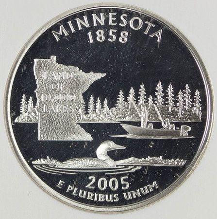 USA 25 Centów 2005 - Minnesota, Quarter - NGC PF69 Ultra Cameo