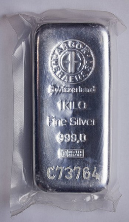 Srebrna sztabka kolekcjonerska - Heraeus, Szwajcaria 1kg Ag999