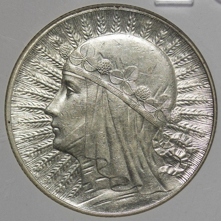 Polska 5 Złoty 1932 b.z. rok - Głowa Kobiety - GCN AU 55