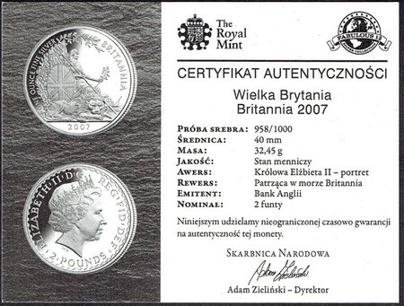 Wielka Brytania 2 Funty 2007 - Britannia, Fabulous 12