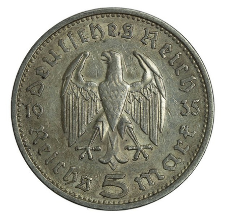 Niemcy 5 Marek 1935 G - Paul von Hindenburg