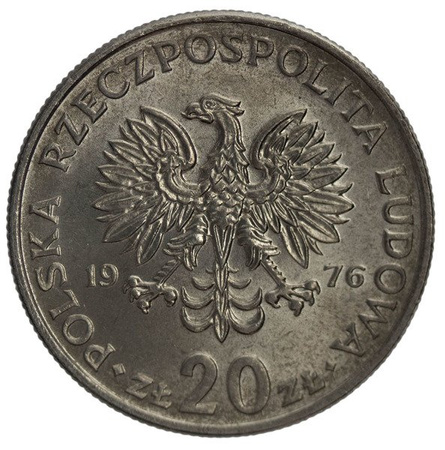 Polska 20 Złotych 1976 b.z. - Marceli Nowotko