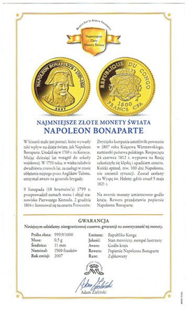 Kongo 1500 Franków 2007 - Napoleon Bonaparte