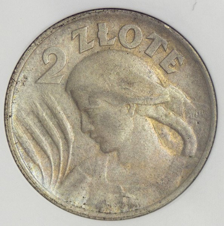 Polska 2 Złote 1924 - Literka H, Grading NGC XF45