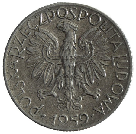 Polska PRL 5 Złotych 1959 b.z. - Rybak