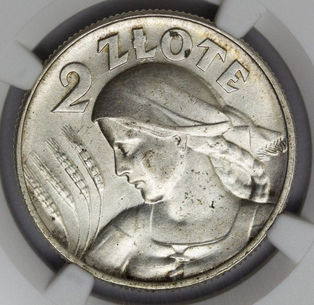 Polska 2 Złote 1925 - Żniwiarka, AU 58