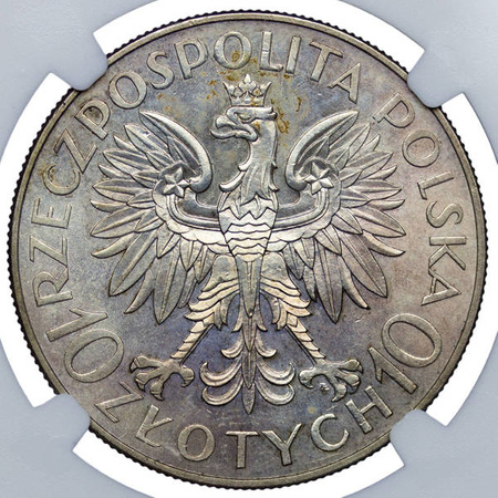 Polska 10 złotych 1933 - Romuald Traugutt, NGC MS62