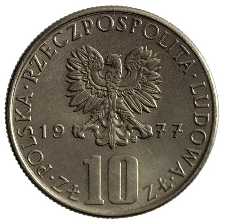 Polska PRL 10 Złotych 1977 - Bolesław Prus