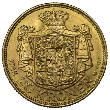 Dania 20 Koron 1915 - Chrystian X