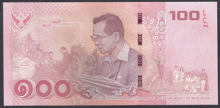 Tajlandia 100 Baht 2017 - Król Rama IX