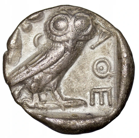 Grecja, Attyka, tetradrachma po 449 p.n.e., Ateny