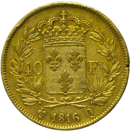Francja 40 Franków 1816 Q - Ludwik XVIII