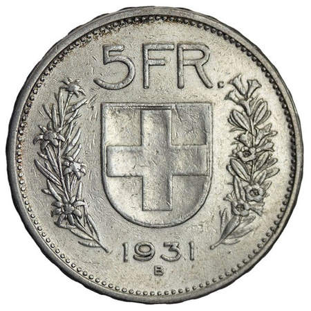 Szwajcaria 5 Franków 1931 B - Wilhelm Tell