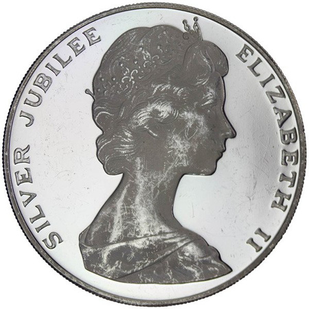 Bermudy 25 Dolarów 1977 - Statek - 25 lat panowania Elżbiety II