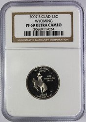 USA 25 Centów 2007 - Wyoming, Quarter - NGC PF69 Ultra Cameo