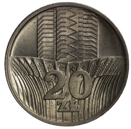 Polska 20 Złotych 1973 b.z. - Wieżowiec i kłosy